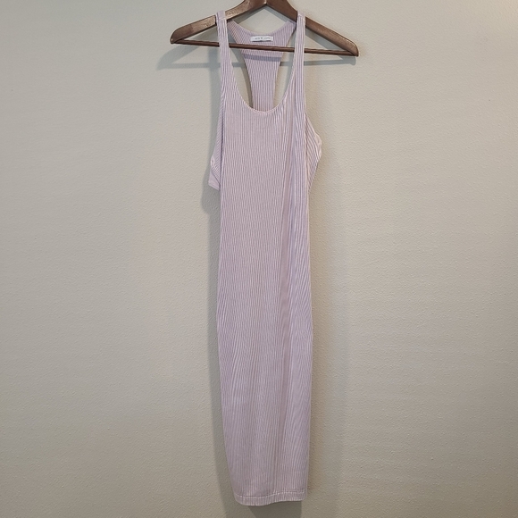 John Elliott Mineral Ribbed Midi Lavender Dress - Picture 3 of 8